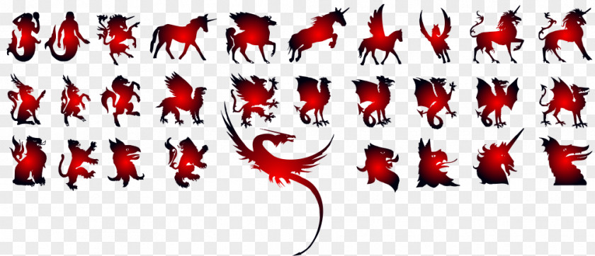 Red Black Gryphon Heraldry Symbol Escutcheon PNG