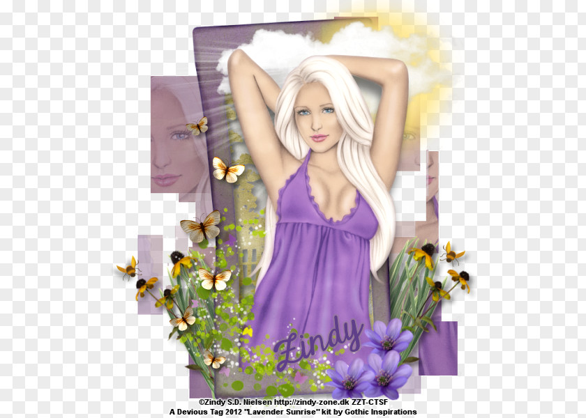 Fairy Floral Design Lilac Angel M PNG
