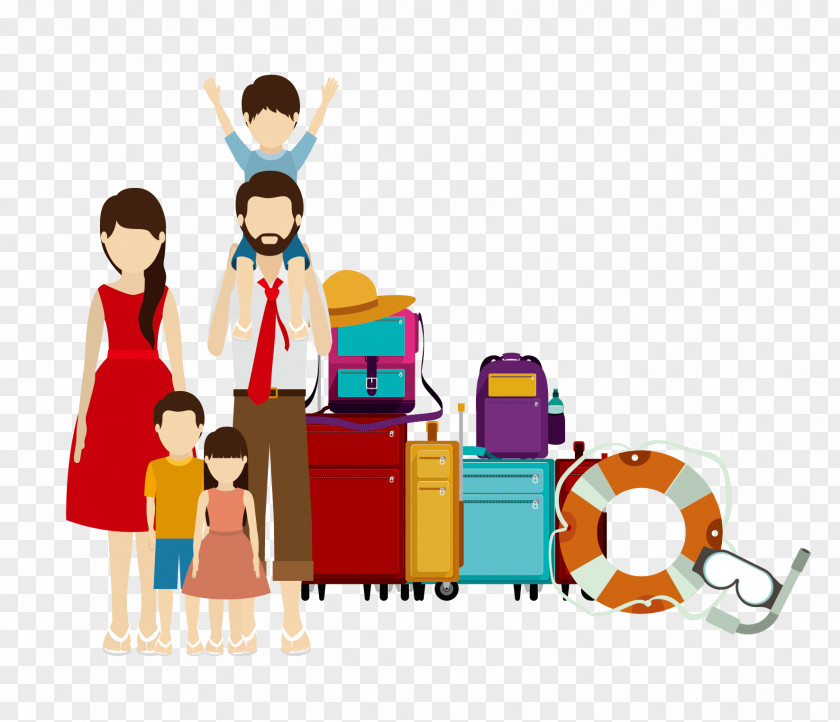 Family Travel Illustration PNG