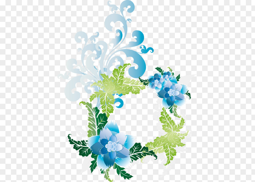 Flower Picture Frames Blue Clip Art PNG