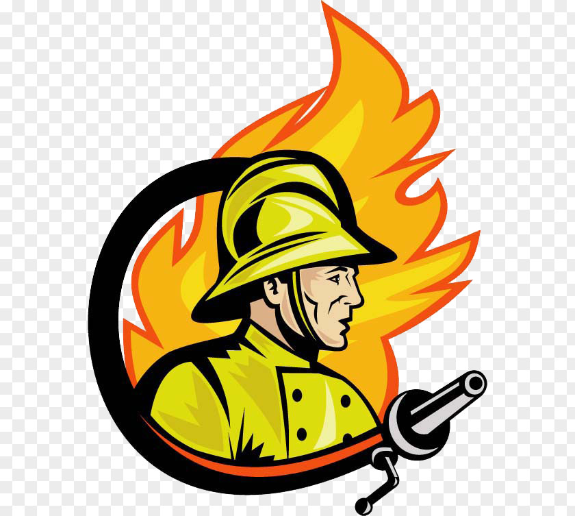 Hand Painted Fireman Logo Firefighter Fire Department Royalty-free Clip Art PNG