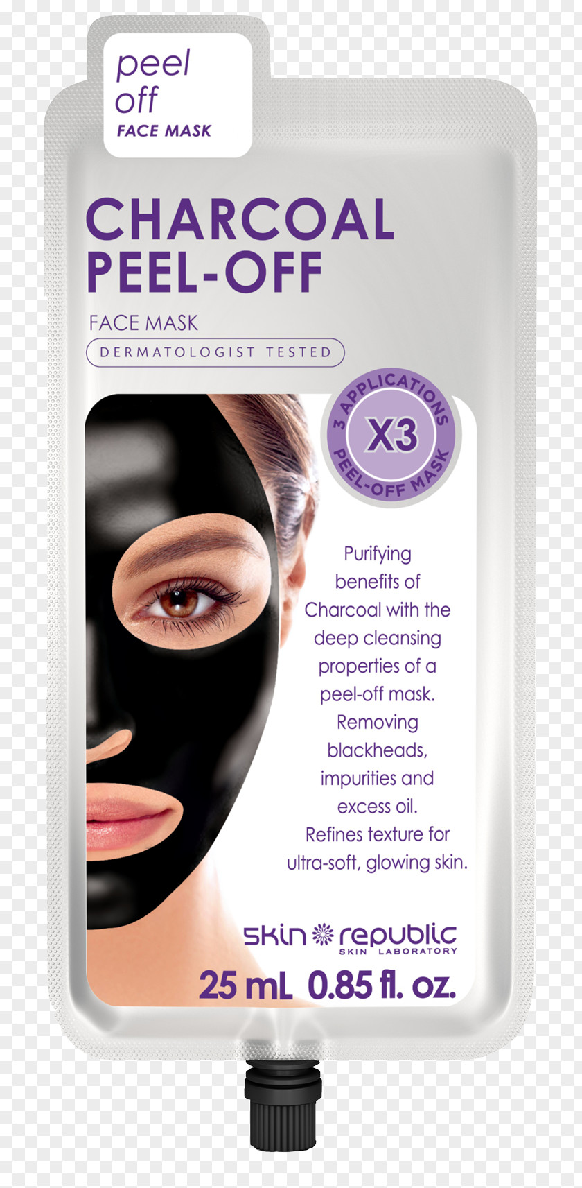 Mask Facial Skin Republic Charcoal Peel-Off Face PNG