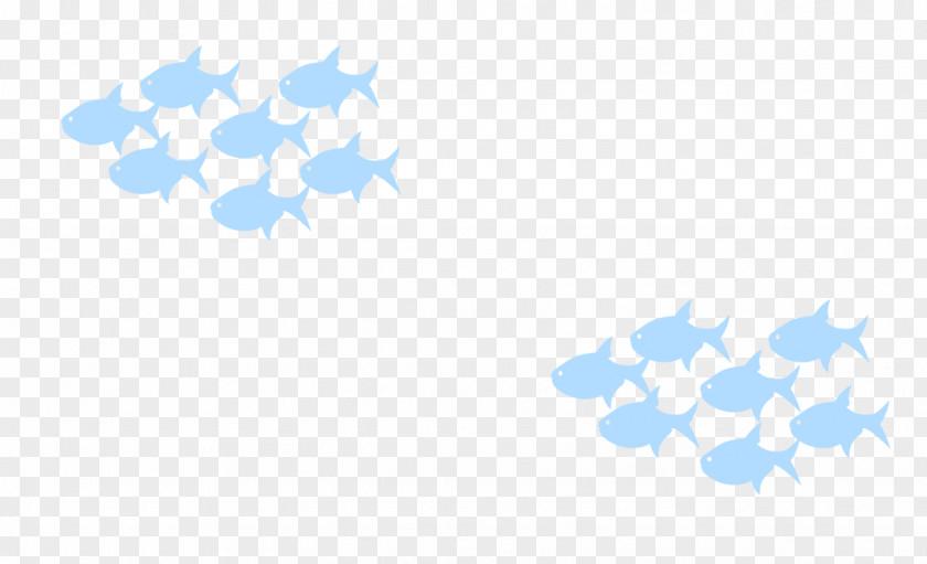 Blue Cartoon Fish Floating Material Sky Petal Pattern PNG