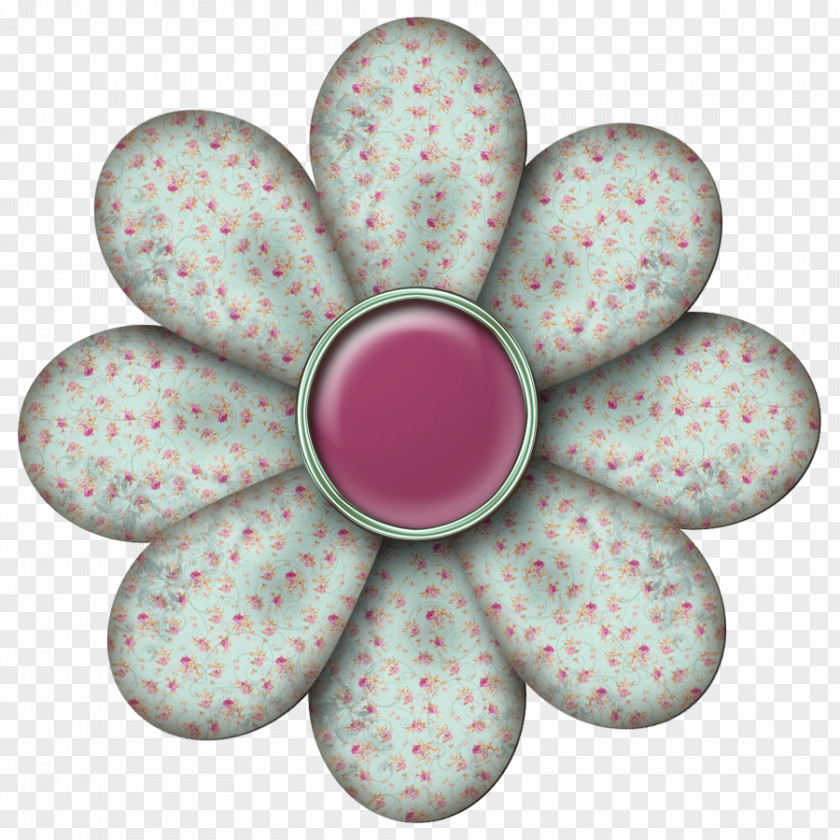 Mint Flowers Monochrome PNG