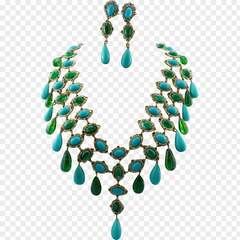 Necklace Turquoise Dichroic Glass Charms & Pendants PNG