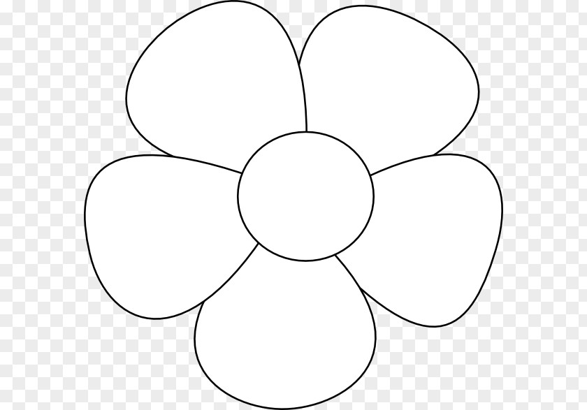 Simple Flower Cliparts Circle Symmetry Black And White Angle Pattern PNG