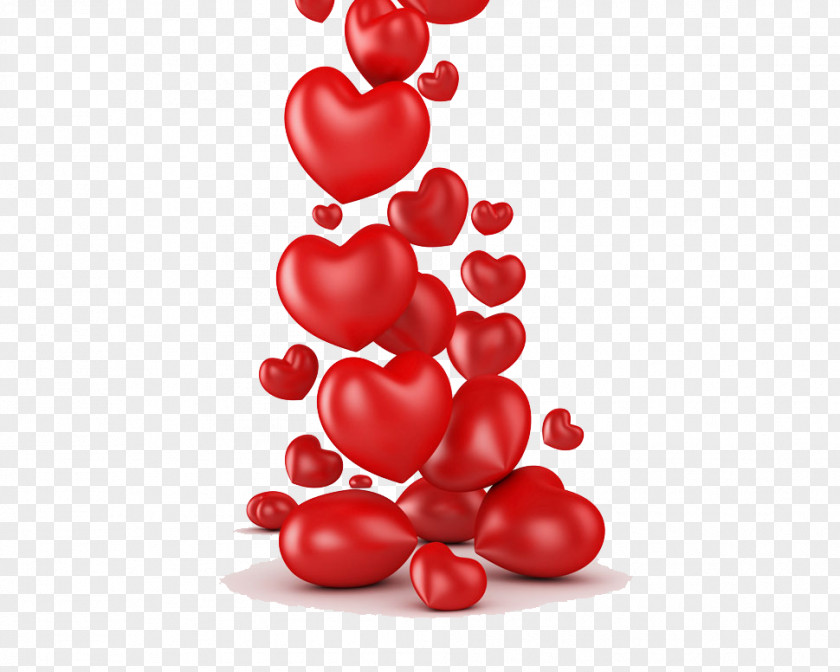 Textured Red Love Balloons Paper Photography Wallpaper PNG