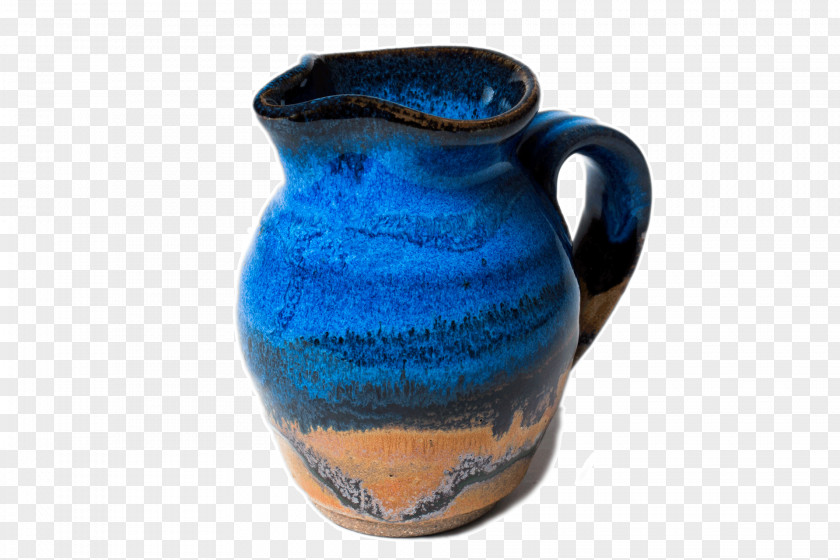 Vase Jug Ceramic Pottery Cobalt Blue PNG