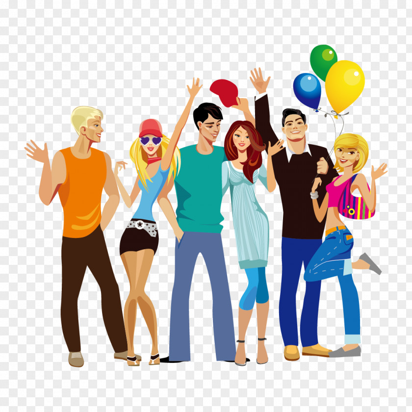 Vector Happy Group Of People Royalty-free Euclidean Clip Art PNG