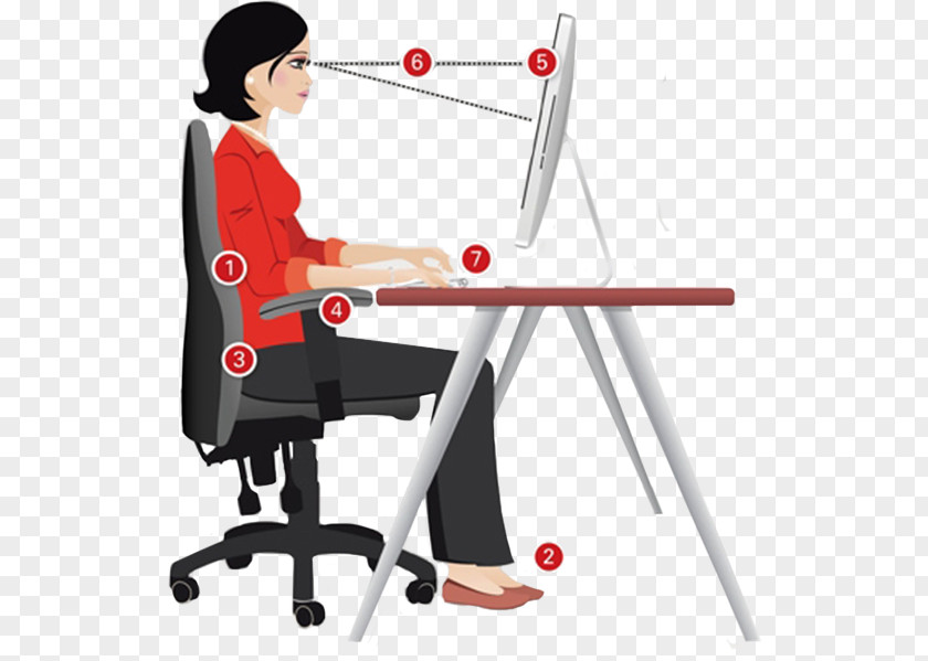 Ergonomic Table Computer Mouse Keyboard Human Factors And Ergonomics Chair PNG