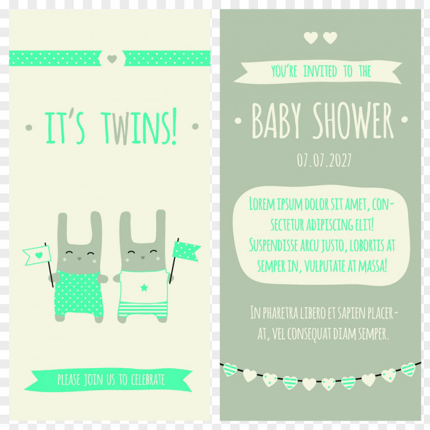 Wedding Invitation Vector Baby Shower Twin Infant PNG