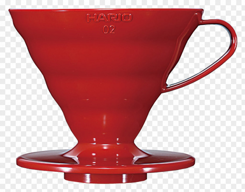 Coffee Brewed Hario V60 02 Plastic Dripper Coffeemaker PNG