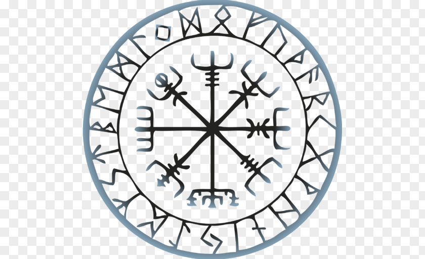 Compass Vegvísir Runes Tattoo Galdrabók PNG