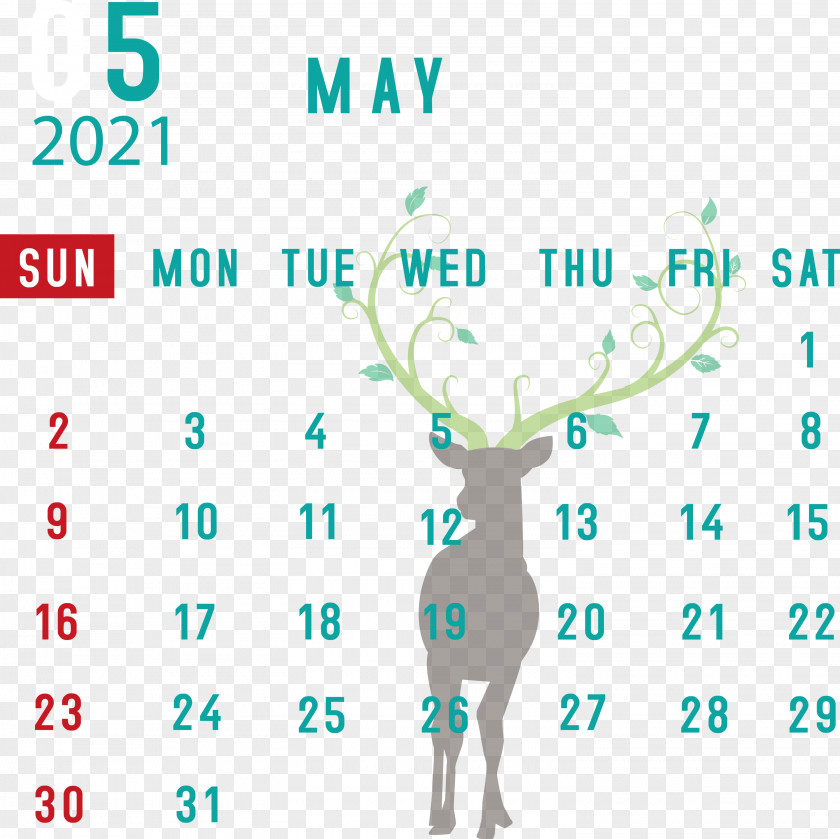 May 2021 Calendar PNG