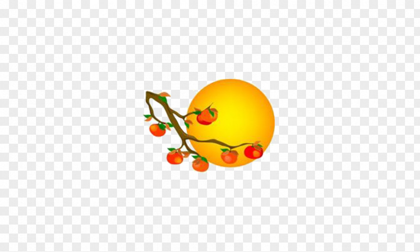Mid-Autumn Festival And Moon Persimmon Orange PNG