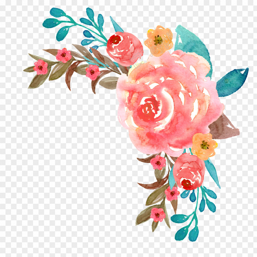 Painting Watercolor: Flowers Watercolor Wreath Christmas Day PNG