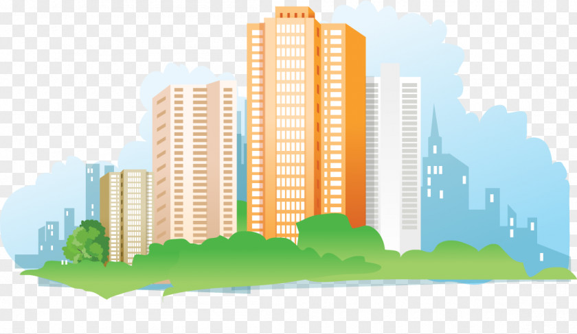 Vector City High-rise Residential Building House Gratis Apartment PNG