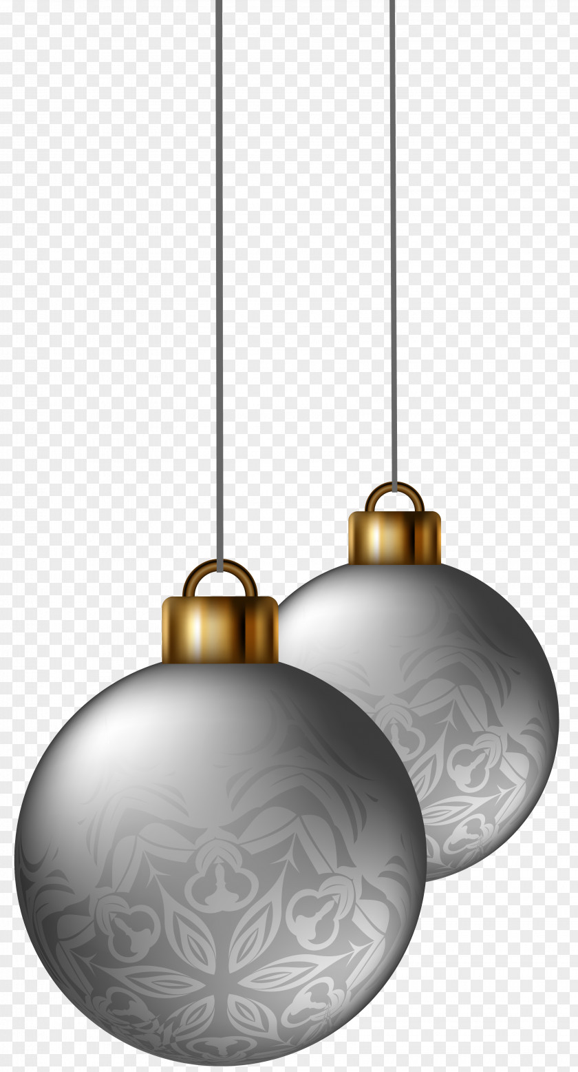 Silver Christmas Balls Clipart Image Ornament Decoration Tree PNG