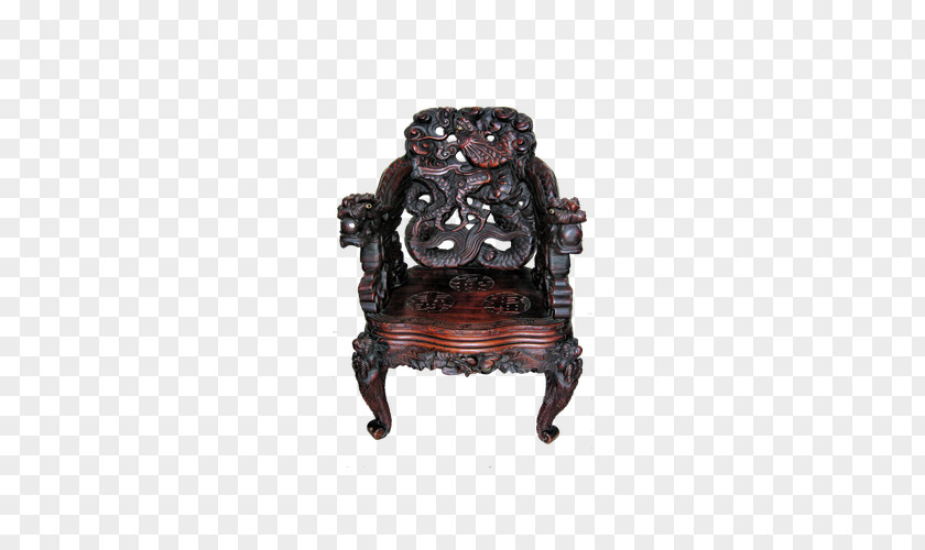 Vintage Wood Carving Loungers Chair PNG