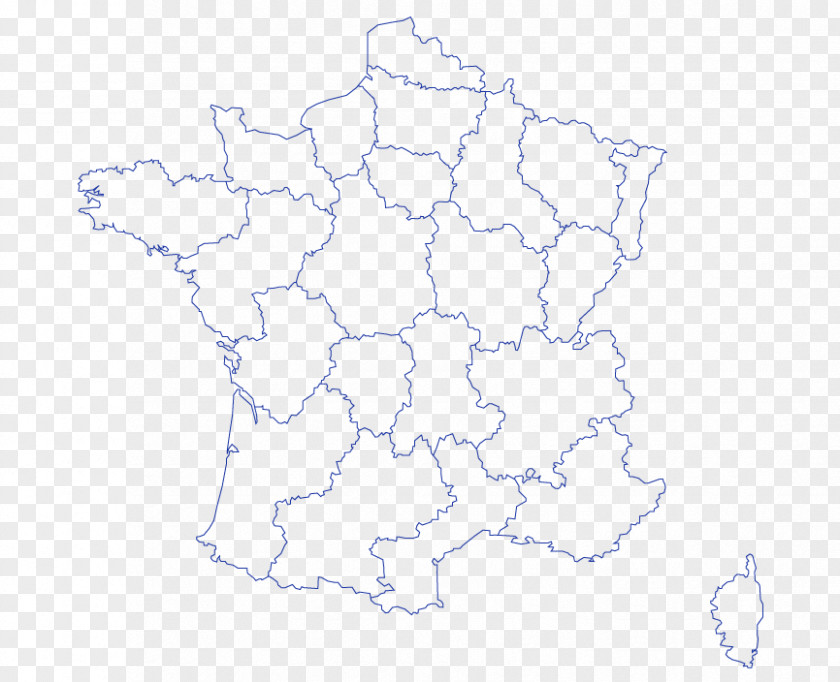 Contour Blank Map Regions Of France Metropolitan World PNG