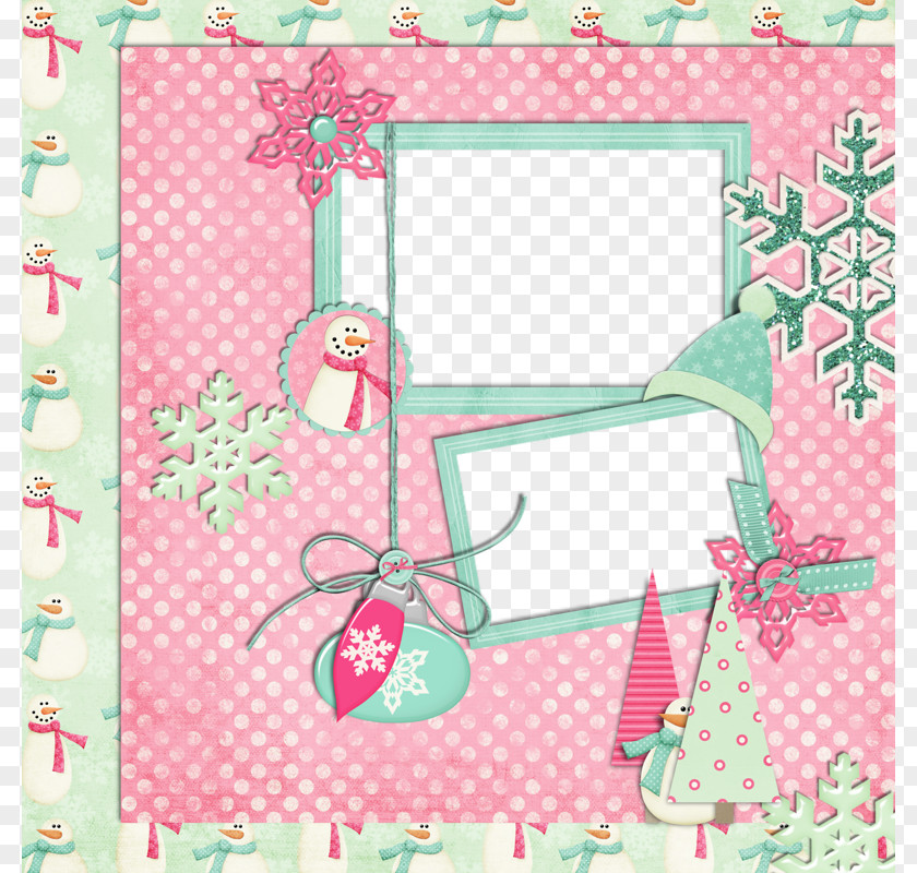 Pink Frame Christmas Picture Clip Art PNG