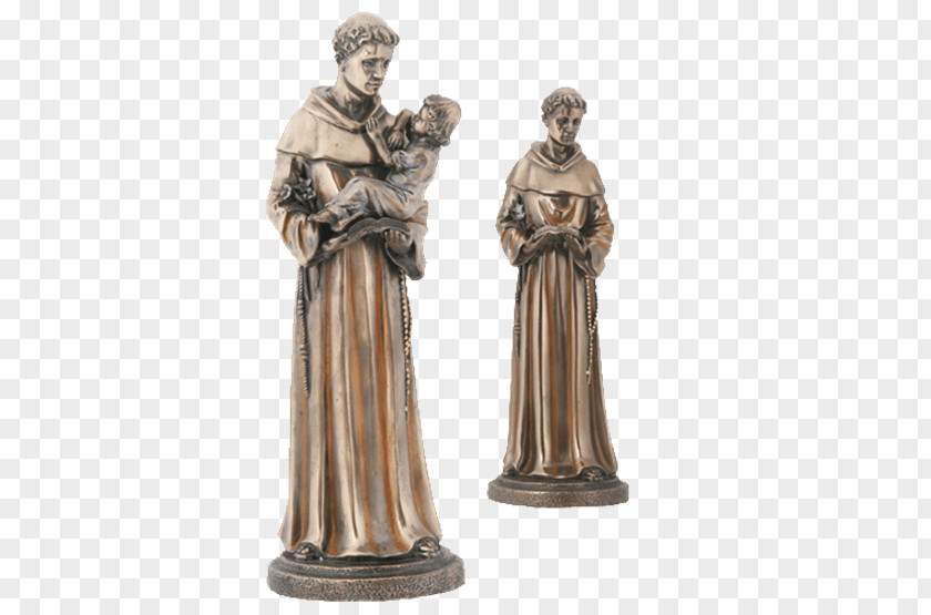 Saint AntHony Statue Figurine Polyresin Bronze Sculpture PNG