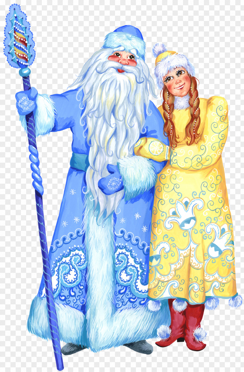 Santa Sleigh Ded Moroz Snegurochka New Year Holiday Clip Art PNG