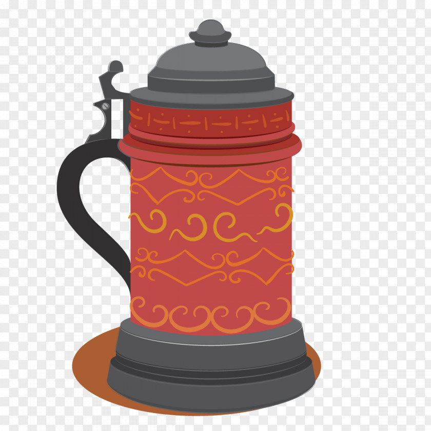 Vector Vintage Coffee Pot Mug Cup PNG