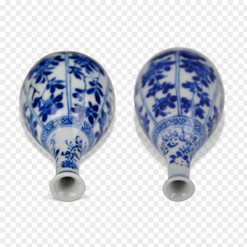 Celadon Vase Earring Cobalt Blue Body Jewellery And White Pottery Bead PNG