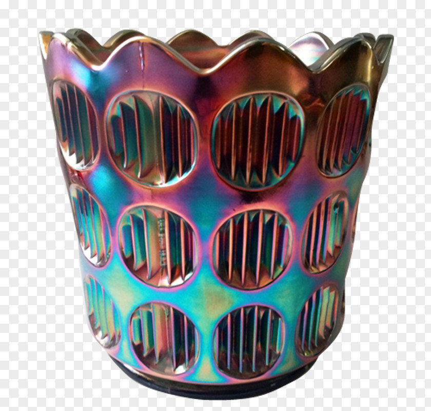 Glass Fenton Carnival Vase Rib PNG