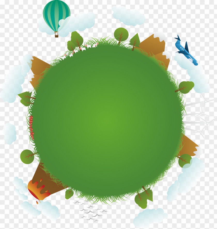 Vector Painted Green Earth Euclidean Circle PNG