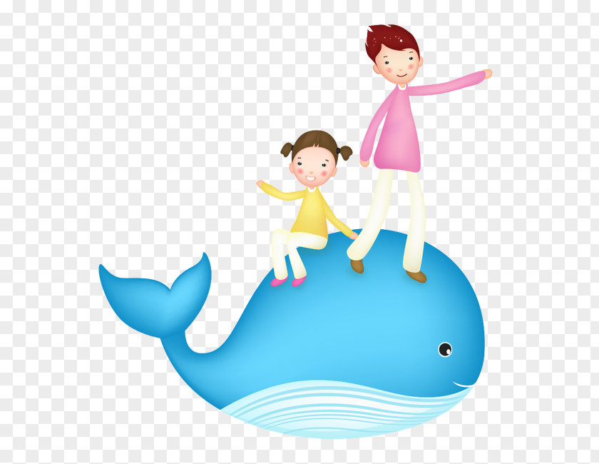 People On Whale Child PNG