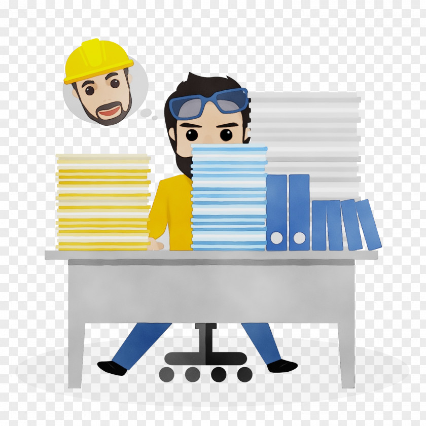 Whitecollar Worker Desk Watercolor Business PNG