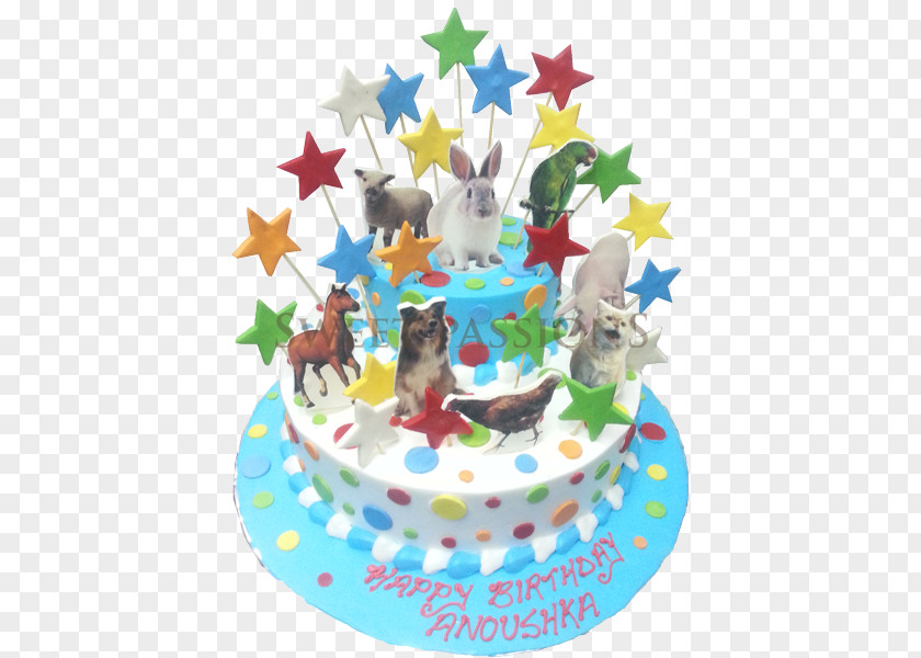 Animals Birthday Cake Torte Decorating Sugar Paste PNG