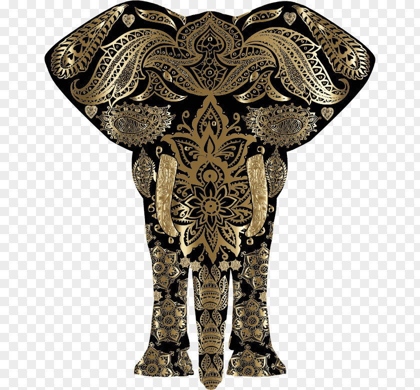 Elephant Motif African Pattern PNG