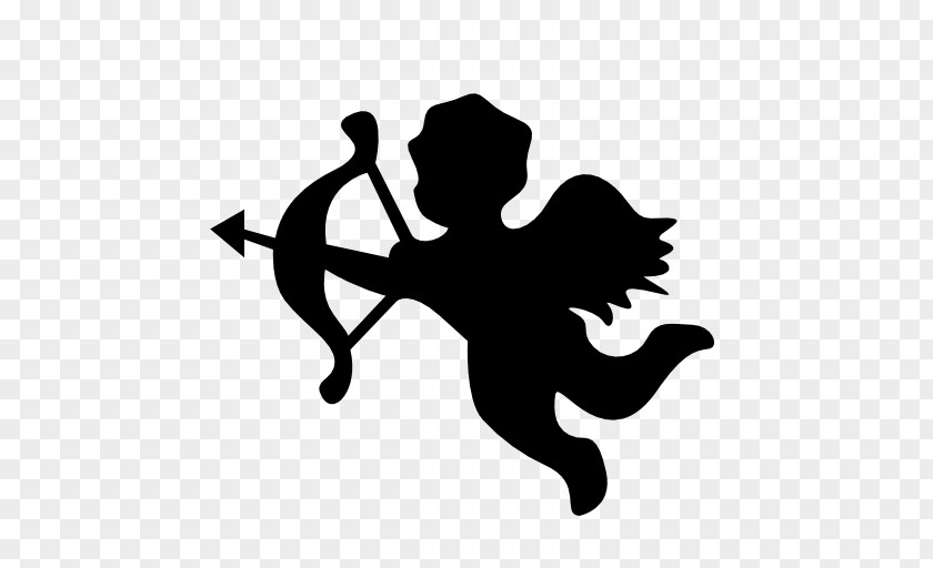 Cupid Heart Silhouette PNG