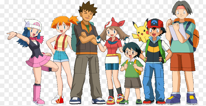 Pikachu Ash Ketchum Misty May Dawn PNG