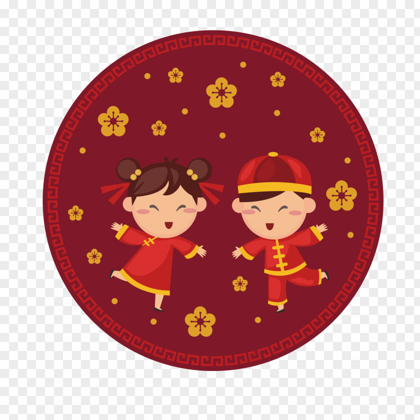 Smiling Children Chinese New Year Greeting Card Wish PNG