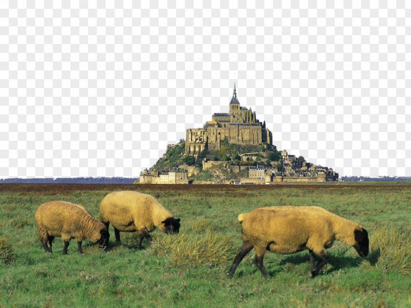 French Town Charming Scenery Genxeats Mont Saint Michel Abbey Saint-Michel-de-Montjoie Saint-Michel Bay PNG