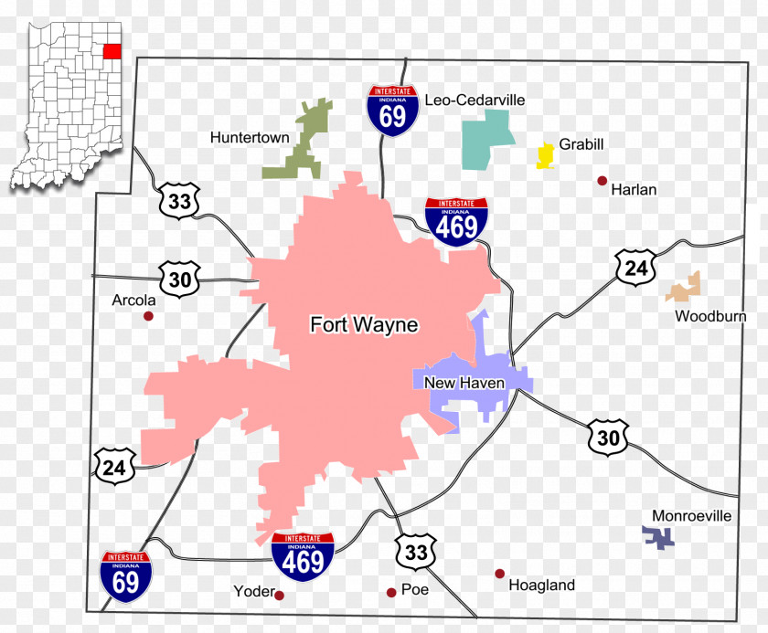 Map Interstate 69 In Indiana 70 Michigan PNG