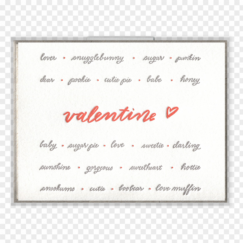 Valentine Greeting Paper Calligraphy Line Font PNG