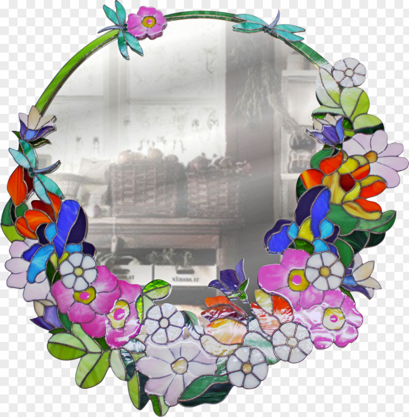 Design Stained Glass Floral Wreath Tiffany & Co. PNG