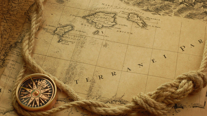 Nautical Early World Maps Old Wallpaper PNG