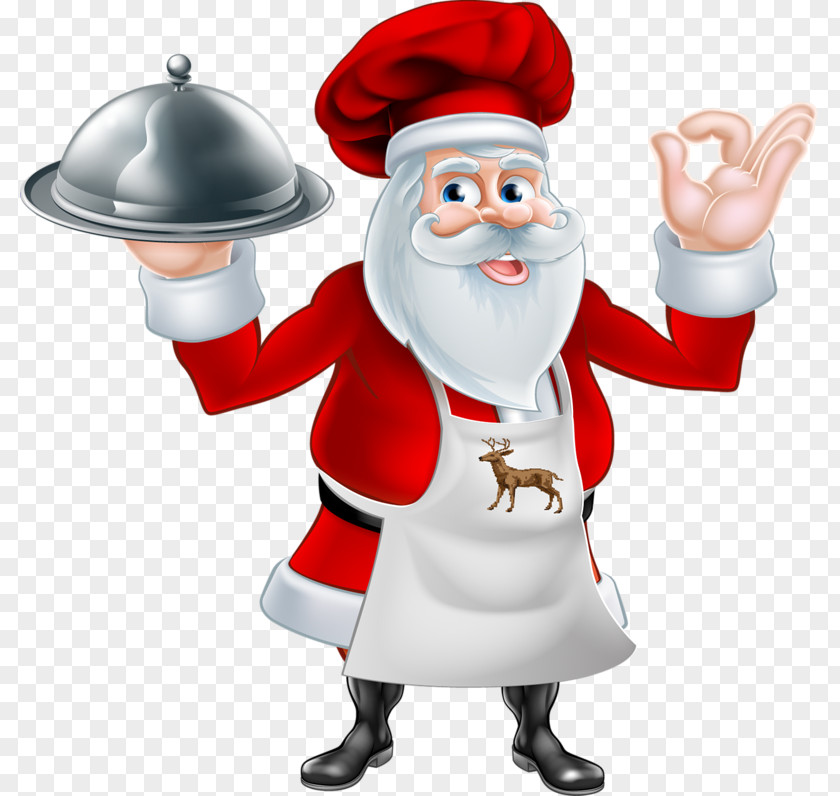 Santa Claus Cooking Chef Illustration Vector Graphics PNG