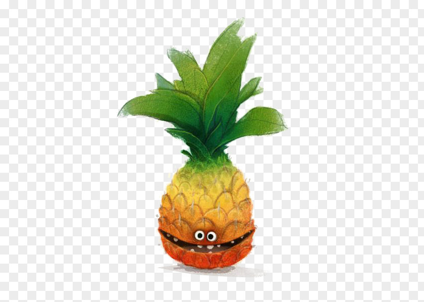 Cartoon Pineapple Drawing Illustrator Art Illustration PNG