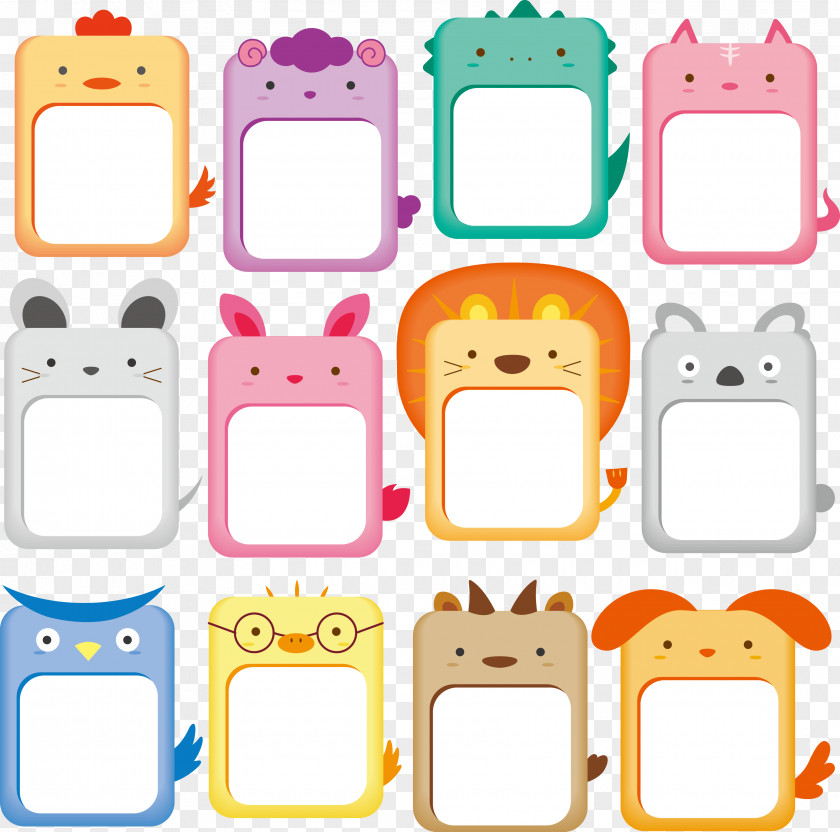 Cute Animals Collection Frame Drawing Animal Clip Art PNG