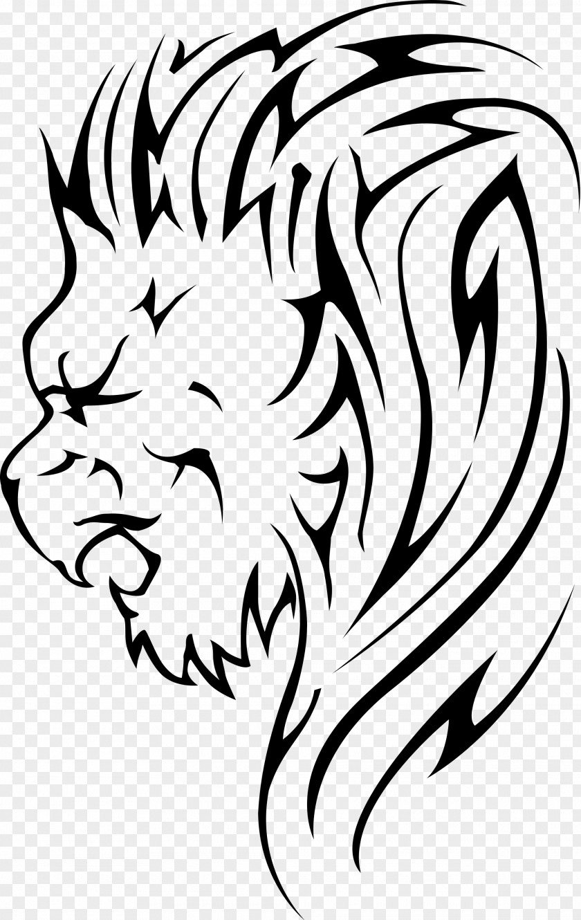 Face Tattoo Clipart Lion Vector Graphics Logo Roar PNG