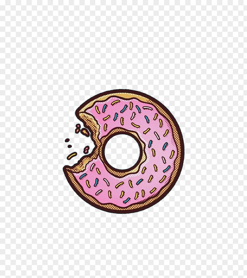 Pink Donut Doughnut Homer Simpson Drawing Wallpaper PNG