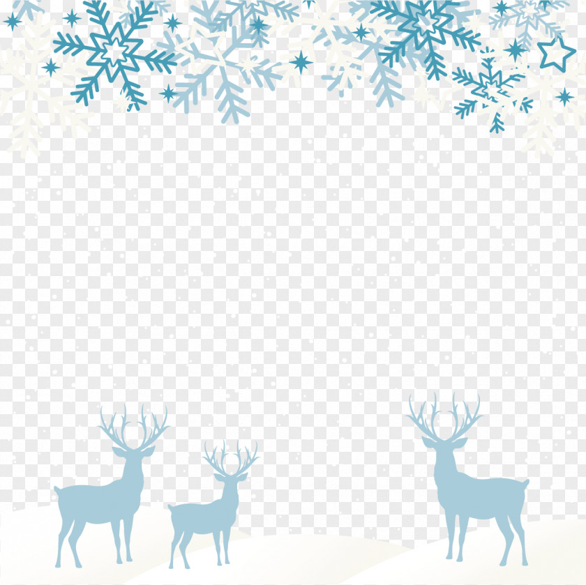 Vector Winter Snow Blizzard Santa Claus's Reindeer Christmas New Year PNG