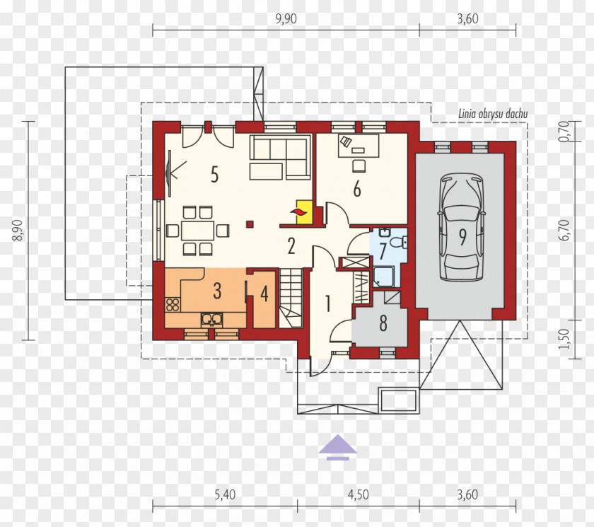 Plot House Plan Bedroom Garage PNG